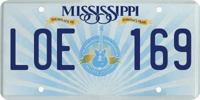 MS license plate LOE169