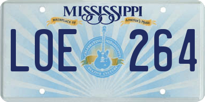 MS license plate LOE264