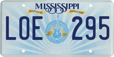 MS license plate LOE295