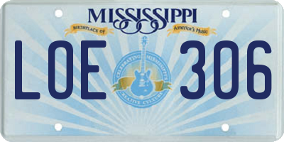 MS license plate LOE306