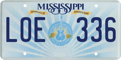 MS license plate LOE336