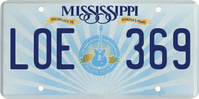 MS license plate LOE369