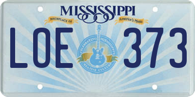 MS license plate LOE373