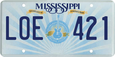 MS license plate LOE421