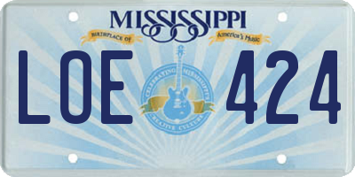 MS license plate LOE424