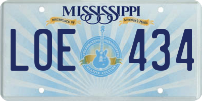 MS license plate LOE434