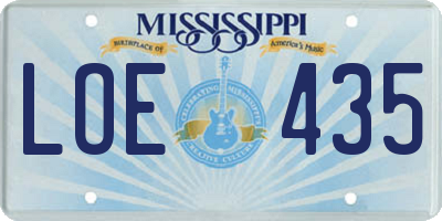 MS license plate LOE435
