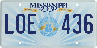 MS license plate LOE436