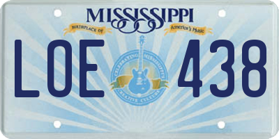 MS license plate LOE438