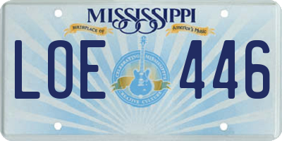 MS license plate LOE446
