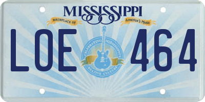 MS license plate LOE464