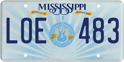 MS license plate LOE483