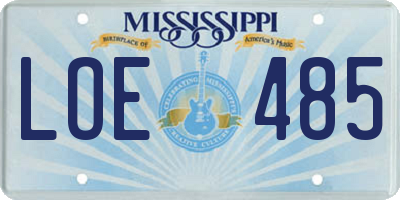 MS license plate LOE485