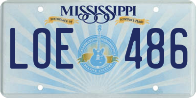 MS license plate LOE486