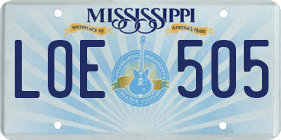 MS license plate LOE505