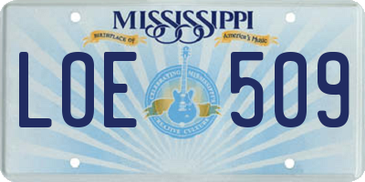 MS license plate LOE509