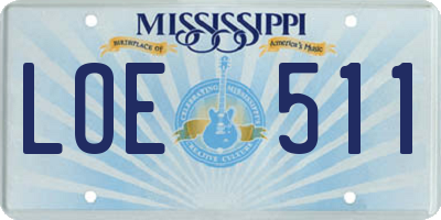 MS license plate LOE511