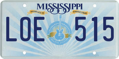 MS license plate LOE515