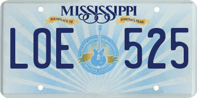 MS license plate LOE525