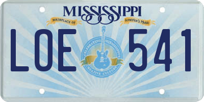 MS license plate LOE541
