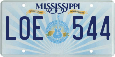 MS license plate LOE544