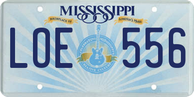 MS license plate LOE556
