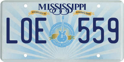 MS license plate LOE559