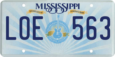 MS license plate LOE563