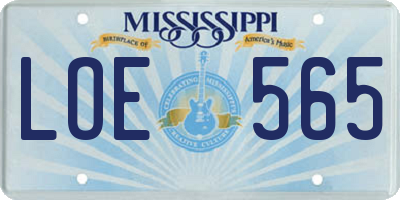 MS license plate LOE565