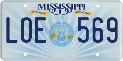 MS license plate LOE569