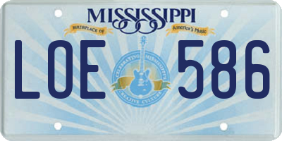 MS license plate LOE586