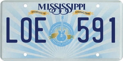 MS license plate LOE591