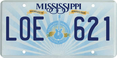 MS license plate LOE621