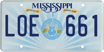 MS license plate LOE661