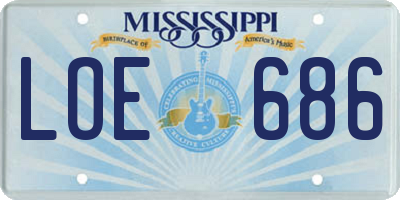 MS license plate LOE686