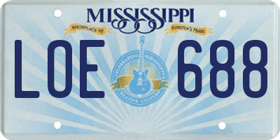 MS license plate LOE688
