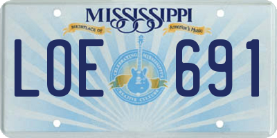 MS license plate LOE691