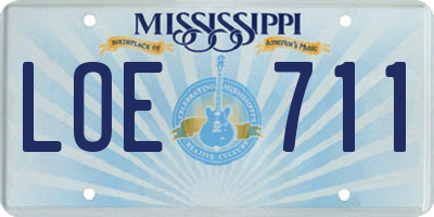 MS license plate LOE711