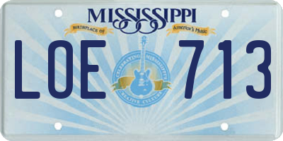 MS license plate LOE713