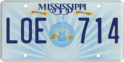 MS license plate LOE714
