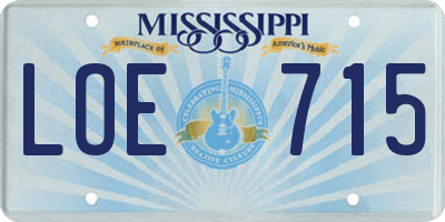 MS license plate LOE715