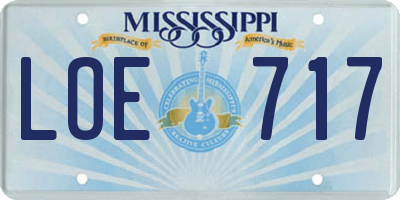 MS license plate LOE717