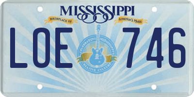 MS license plate LOE746