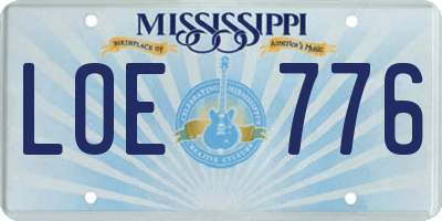 MS license plate LOE776