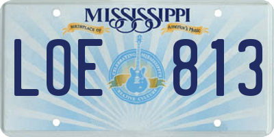 MS license plate LOE813