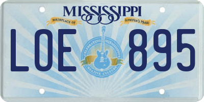 MS license plate LOE895