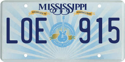 MS license plate LOE915