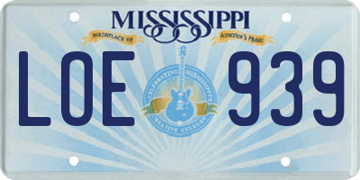 MS license plate LOE939