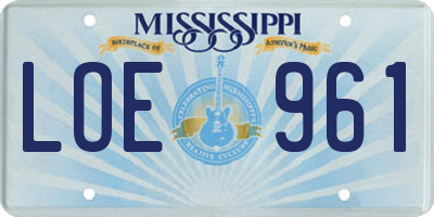 MS license plate LOE961