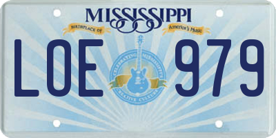 MS license plate LOE979